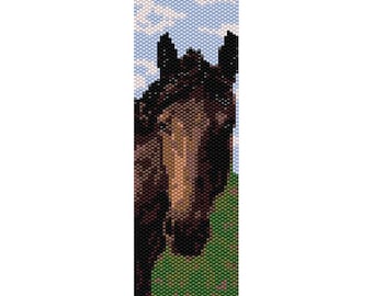 Horse 8 Peyote Bead Pattern, Bracelet Cuff, Bookmark, Seed Beading Pattern Miyuki Delica Size 11 Beads - PDF Instant Download