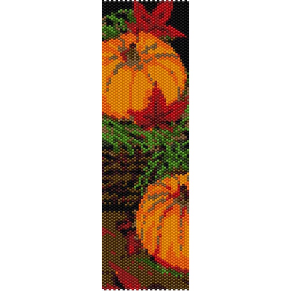 Autumn Peyote Bead Pattern, Bracelet Cuff, Bookmark, Seed Beading Pattern Miyuki Delica Size 11 Beads - PDF Instant Download