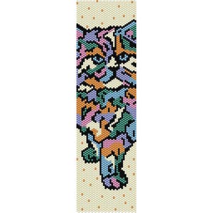 Colorful Cat 6 Peyote Bead Pattern, Bracelet Pattern, Bookmark Pattern, Seed Beading Pattern Delica Size 11 Beads - PDF Instant Download