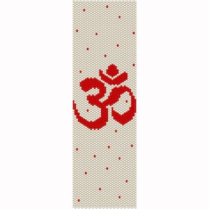 Peyote Aum Symbol Bead Pattern, Bracelet Cuff, Bookmark, Seed Beading Pattern Miyuki Delica Size 11 Beads - PDF Instant Download