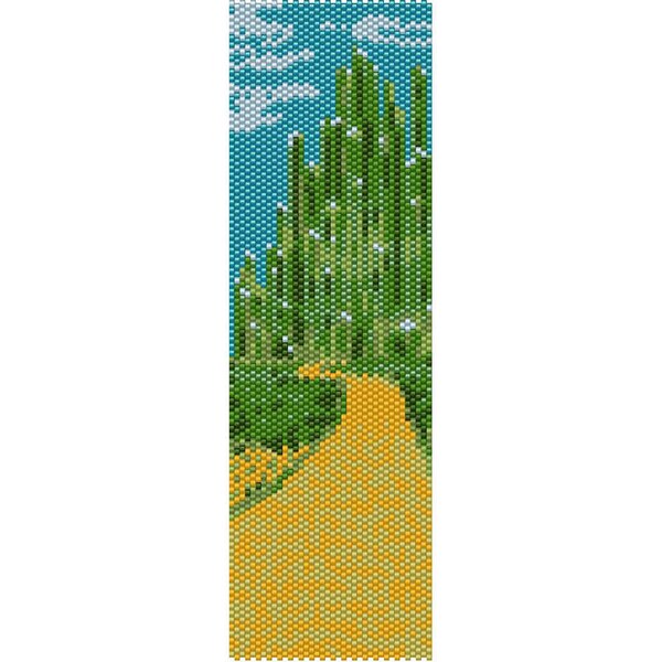 Emerald City Peyote Bead Pattern, Oz, Bracelet Cuff Pattern, Bookmark, Seed Beading Pattern, Delica Size 11 Beads - PDF Instant Download