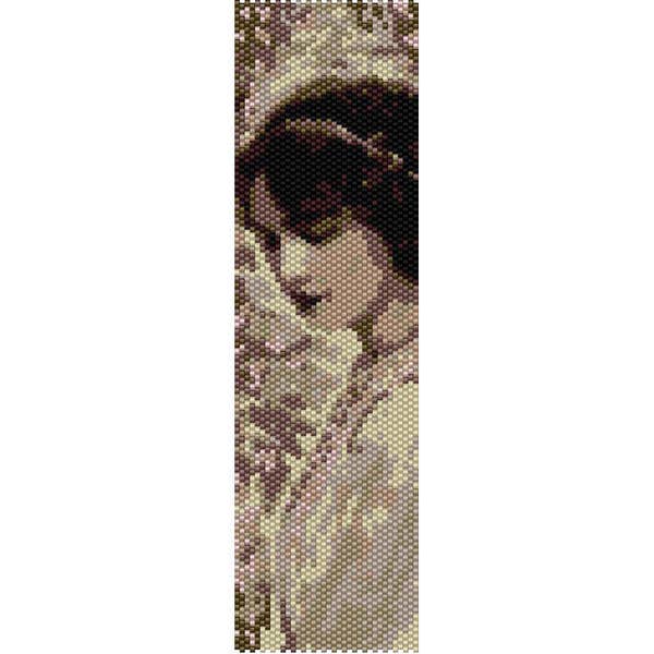 Vintage Lady 22 Peyote Bead Pattern, Bracelet Pattern, Bookmark, Seed Beading Pattern Miyuki Delica Size 11 Beads - PDF Instant Download