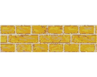 Yellow Bricks Peyote Bead Pattern, Bracelet Pattern, Bookmark Pattern, Seed Beading Pattern Delica Size 11 Beads - PDF Instant Download