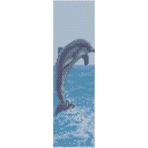 Dolphin Peyote Bead Pattern-Bracelet Cuff Pattern, Bookmark Pattern, Seed Beading Pattern Miyuki Delica Size 11 Beads - PDF Instant Download