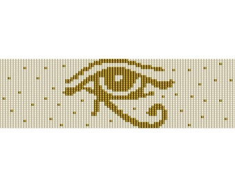 Eye of Horus Loom Bead Pattern, Bracelet Cuff, Bookmark, Seed Beading Pattern Miyuki Delica Size 11 Beads - PDF Instant Download