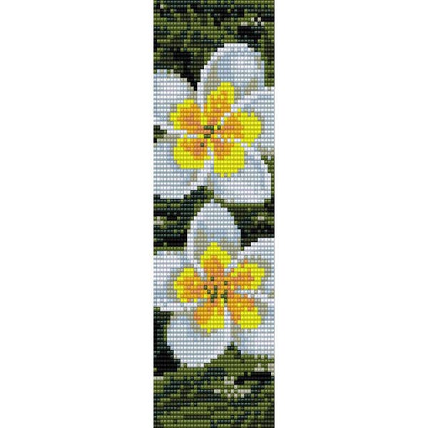 Frangipani Flower Loom Bead Pattern, Bracelet Pattern, Bookmark Pattern, Seed Beading Pattern Delica Size 11 Beads - PDF Instant Download
