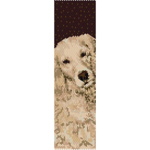 Golden Retriever Peyote Bead Pattern, Dog Pattern, Bracelet Cuff, Seed Beading Pattern Miyuki Delica Size 11 Beads - PDF Instant Download