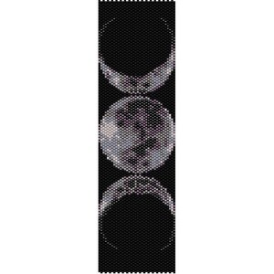 Triple Moon Peyote Bead Pattern, Bracelet Pattern, Bookmark Pattern, Seed Beading Pattern Miyuki Delica Size 11 Beads PDF Instant Download image 2