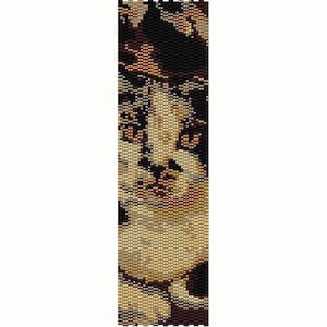 三毛猫ペヨーテビーズパターン、ブレスレットカフ、ブックマーク、シードビーズパターンミユキデリカサイズ11ビーズ - PDFインスタントダウンロード