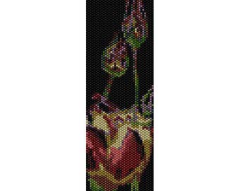 Flowers 5 Peyote Bead Pattern, Bracelet Pattern, Bookmark Pattern, Seed Beading Pattern Miyuki Delica Size 11 Beads - PDF Instant Download