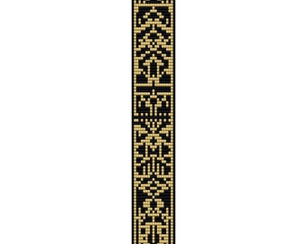 Art Deco 1 Loom Bead Pattern, Bracelet Cuff, Seed Beading Pattern Miyuki Delica Size 11 Beads - PDF Instant Download