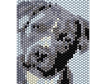 Pit Bull Dog Small Peyote Bead Pattern, Dog Bracelet or Bookmark Pattern, Seed Beading Pattern Delica Size 11 Beads - PDF Instant Download
