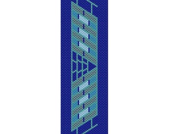 Geometric 39 Peyote Bead Pattern, Bracelet Cuff, Bookmark, Seed Beading Pattern Miyuki Delica Size 11 Beads - PDF Instant Download