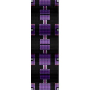 Geometric 26 Loom Bead Pattern, Bracelet Cuff, Bookmark, Seed Beading Pattern Miyuki Delica Size 11 Beads - PDF Instant Download
