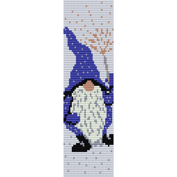 Wizard Gnome Loom Bead Pattern, Gnome Bracelet, Bookmark, Seed Beading Pattern Delica Size 11 Beads - PDF Instant Download
