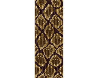 Wzór koralików z nadrukiem skóry węża, mankiet bransolety, zakładka, wzór koralików nasiennych Miyuki Delica rozmiar 11 – natychmiastowe pobranie pliku PDF