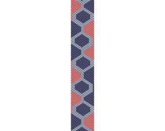 Retro Geometric Peyote Bead Pattern, Bracelet Pattern, Bookmark Pattern, Seed Beading Pattern, Delica Size 11 Beads - PDF Instant Download