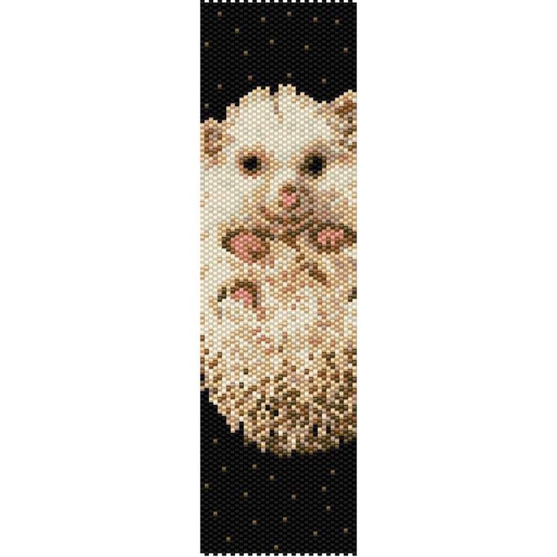 Hedgehog Peyote Bead Pattern, Bracelet Pattern, Bookmark Pattern, Seed Beading Pattern Miyuki Delica Size 11 Beads PDF Instant Download image 1