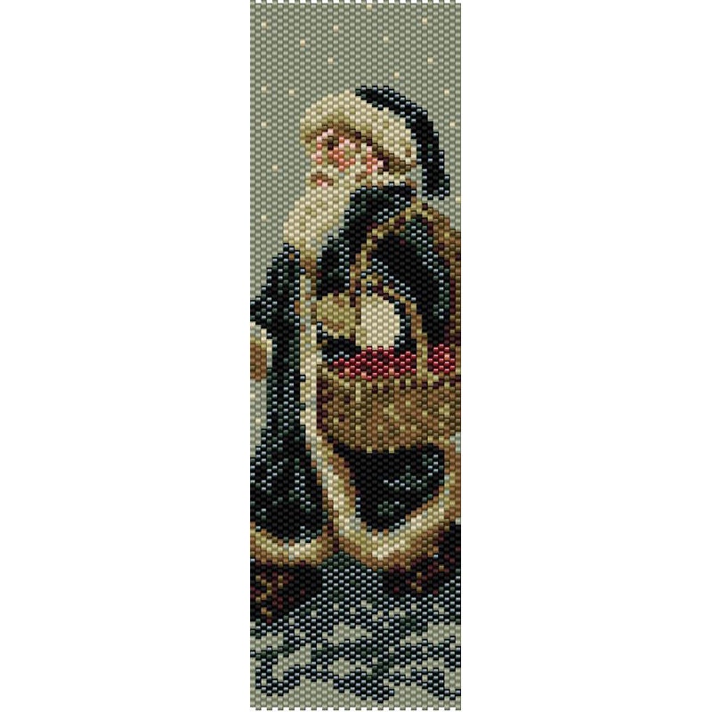 Santa in Blue Peyote Bead Pattern Christmas Bracelet Cuff - Etsy