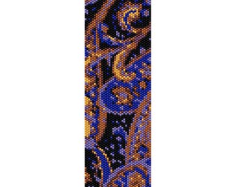 Abstract 12 Peyote Bead Pattern, Bracelet Cuff Pattern, Bookmark, Seed Beading Pattern Miyuki Delica Size 11 Beads - PDF Instant Download