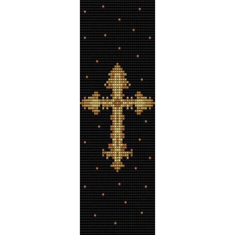 Loom Pattern Cross Gold Cross Loom Bead Pattern, Bracelet Cuff, Bookmark, Seed Beading ...