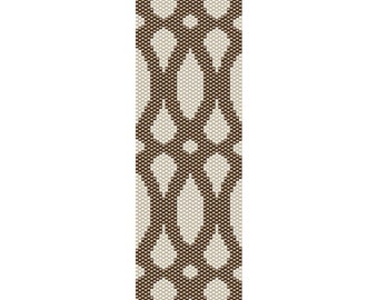 Geometric 45 Peyote Bead Pattern, Bracelet Cuff, Bookmark, Seed Beading Pattern Miyuki Delica Size 11 Beads - PDF Instant Download