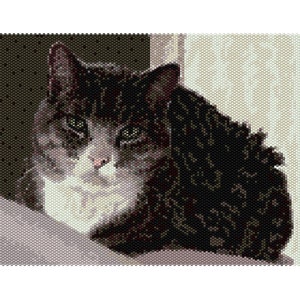 Simon Cat Tapestry Peyote Bead Pattern, Cat Wall Art Seed Beading Pattern, Miyuki Delica Size 11 Beads - PDF Instant Download