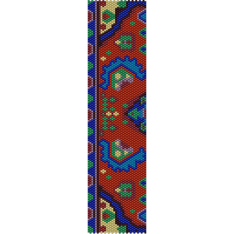 Oriental Rug 1 Peyote Bead Pattern Bracelet Cuff Bookmark Etsy