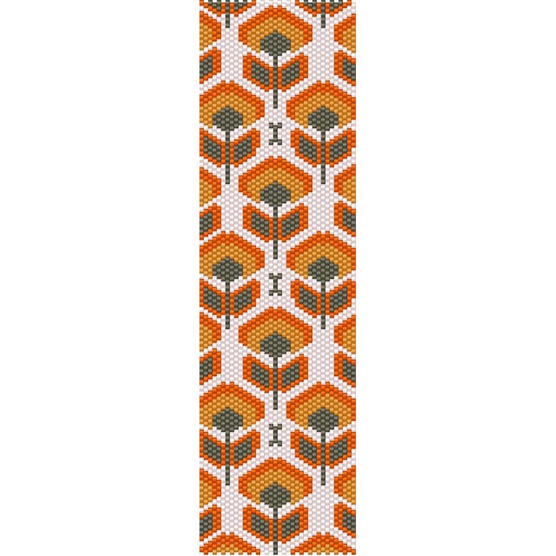 Flower Pattern 3 Peyote Bead Pattern Bracelet Cuff ...