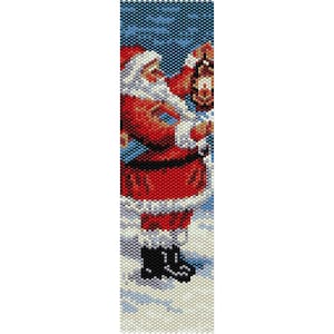 Carta de leitura do Papai Noel Padrão de contas de peiote, pulseira de Natal, marcador, padrão de contas de sementes Delica tamanho 11 contas - download instantâneo de PDF