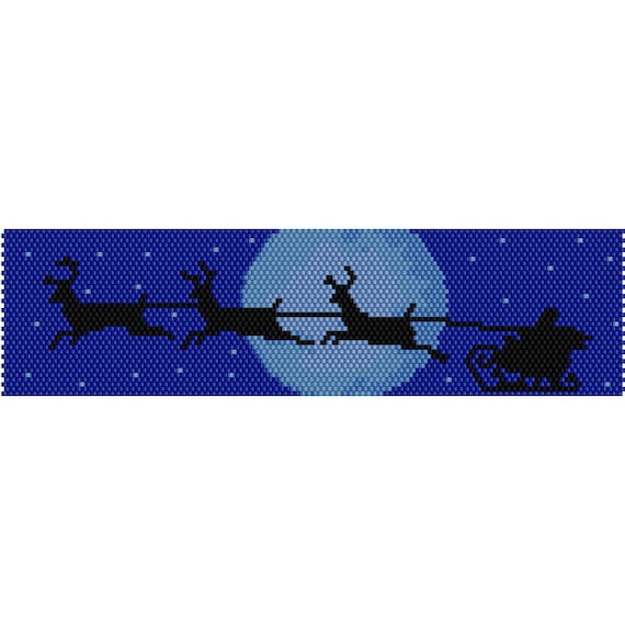 Santa Sleigh Over Blue Starry Night Earrings Santa Sleigh Over Blue Starry Night Earrings