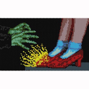 Peyote &quot;Those Slippers&quot; Bead Pattern, Oz Tapestry, Wall Pattern, Seed Beading Pattern Miyuki Delica Size 11 Beads - PDF Instant Download