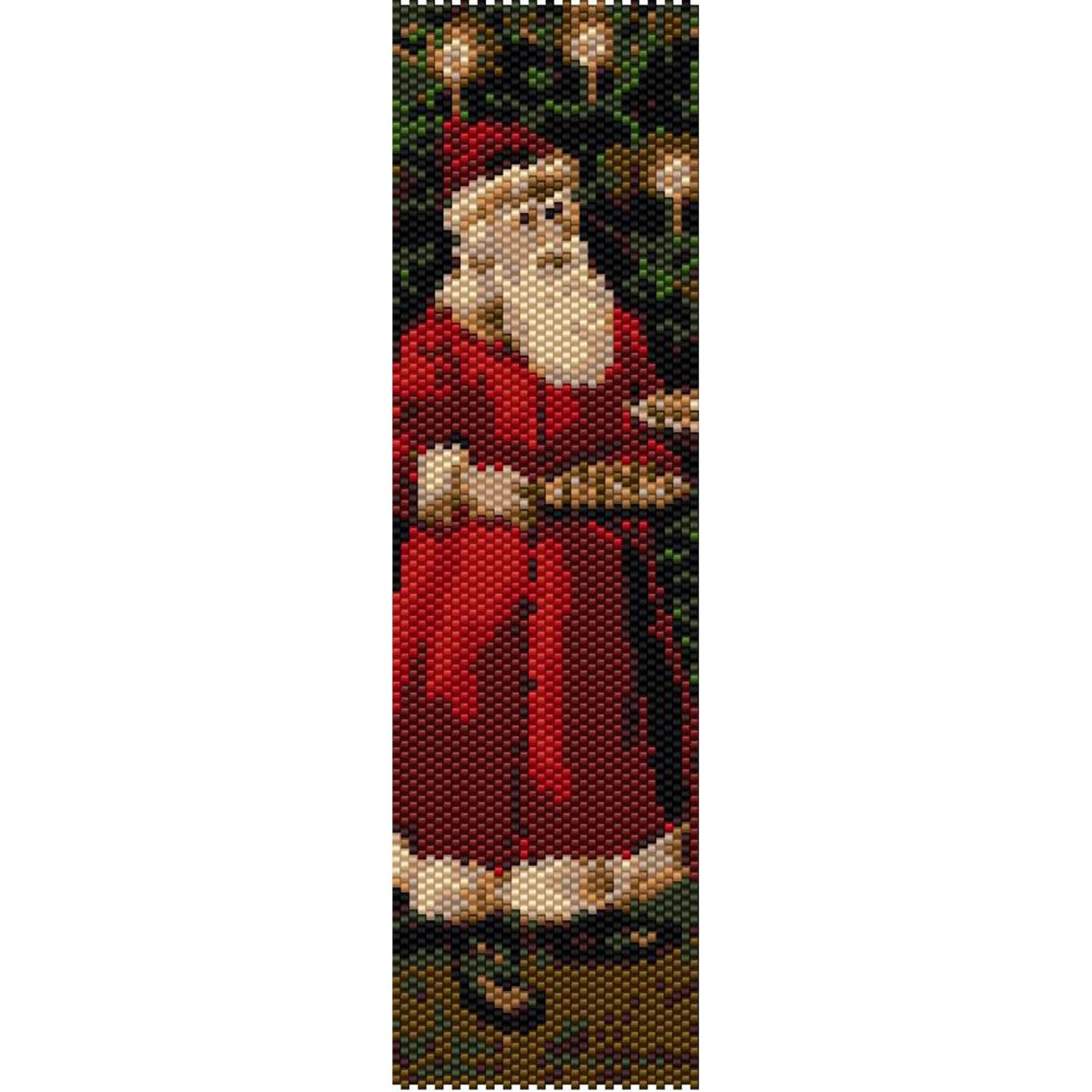 Santa With Cookies Peyote Bead Pattern Christmas Bracelet - Etsy
