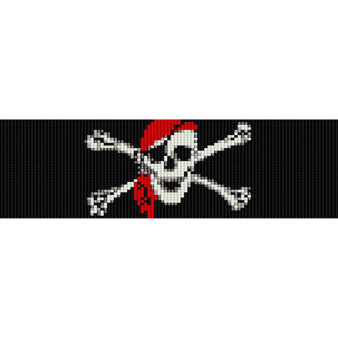 Pirate Skull and Crossbones Loom Bead Pattern, Bracelet Cuff