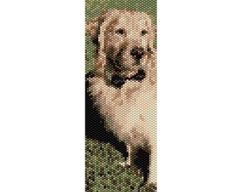 Dog with Bow Tie Peyote Bead Pattern, Dog Pattern, Bracelet Cuff, Seed Beading Pattern Miyuki Delica Size 11 Beads - PDF Instant Download