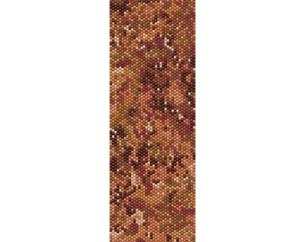 Autumn Colors Peyote Bead Pattern, Bracelet Cuff, Bookmark Pattern, Seed Beading Pattern Miyuki Delica Size 11 Beads - PDF Instant Download