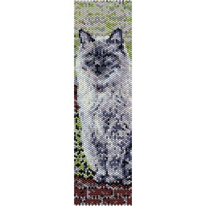 Ragdoll Cat Peyote Bead Pattern, Bracelet or Bookmark Pattern, Seed Beading Pattern Delica Size 11 Beads - PDF Instant Download