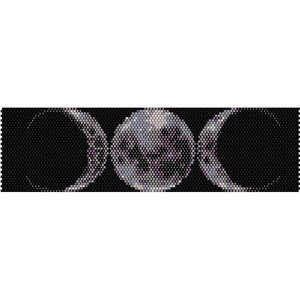 Triple Moon Peyote Bead Pattern, Bracelet Pattern, Bookmark Pattern, Seed Beading Pattern Miyuki Delica Size 11 Beads PDF Instant Download image 1