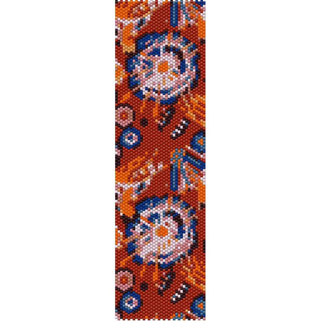 Abstract Flowers 1 Peyote Bead Pattern, Bracelet Cuff Pattern, Bookmark ...