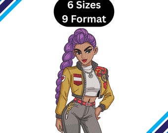 Rumi Embroidery Design, Huntrix Girls Embroidery, K-Pop Demon Hunters Pattern, 6 Sizes, Digital Download