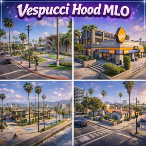 FiveM Vespucci MEGA Hood MLO | 7 interieurs | Geoptimaliseerd | Lorefriendly | Digitale download