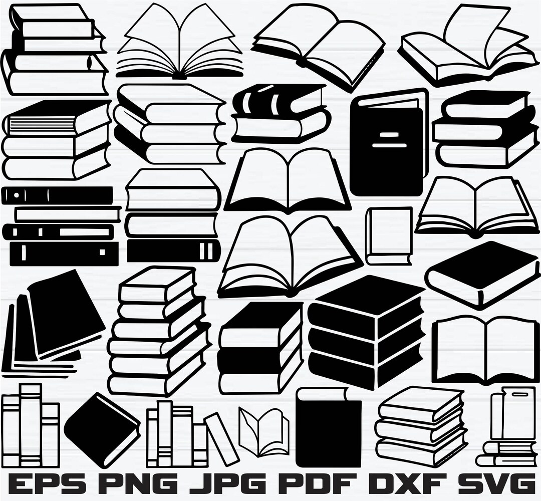 Books SVG Bundle, Books PNG Bundle, Reading Svg, Book Lover Svg, Books ...