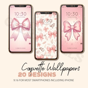 Coquette Bow Smartphone Wallpapers | Pink Aesthetic Bows Phone Wallpaper | Girly Background | Cute Bows