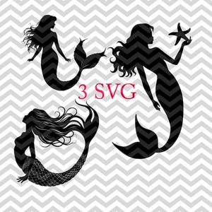 Mermaid svg Bundle, mermaid cut files, mermaid clipart, mermaid silhouette, mermaid png, Mermaid cut files for cricut & silhouette