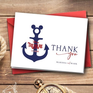 Disney Wedding Thank You Cards, Disney Cruise Wedding, Wedding Thank You, Nautical Disney Cards, Disney Lovers, Disney Theme Event