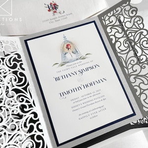 Disney Beauty and the Beast Wedding Invitations, Formal Disney Wedding, Disney Theme Wedding Invitations, Disney Inspired