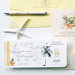Boarding Pass Wedding Invitation: Destination Island Travel Theme