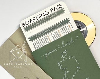 Boarding Pass Wedding Invitations, Destination Wedding Invitations, Boarding Passes, Scotland, Airplane Ticket, Travel Theme,