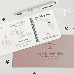 Disney Save The Dates, Fairy Tale Wedding, Cinderella Wedding, Disney Wedding, Disneyland, Disney Save The Date Boarding Pass