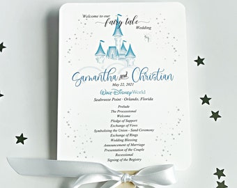 Disney Wedding Programs, Disney Ceremony Program Fans, Program Fans, Wedding Fans, Wedding Ceremony Fans, Fairy Tale Wedding